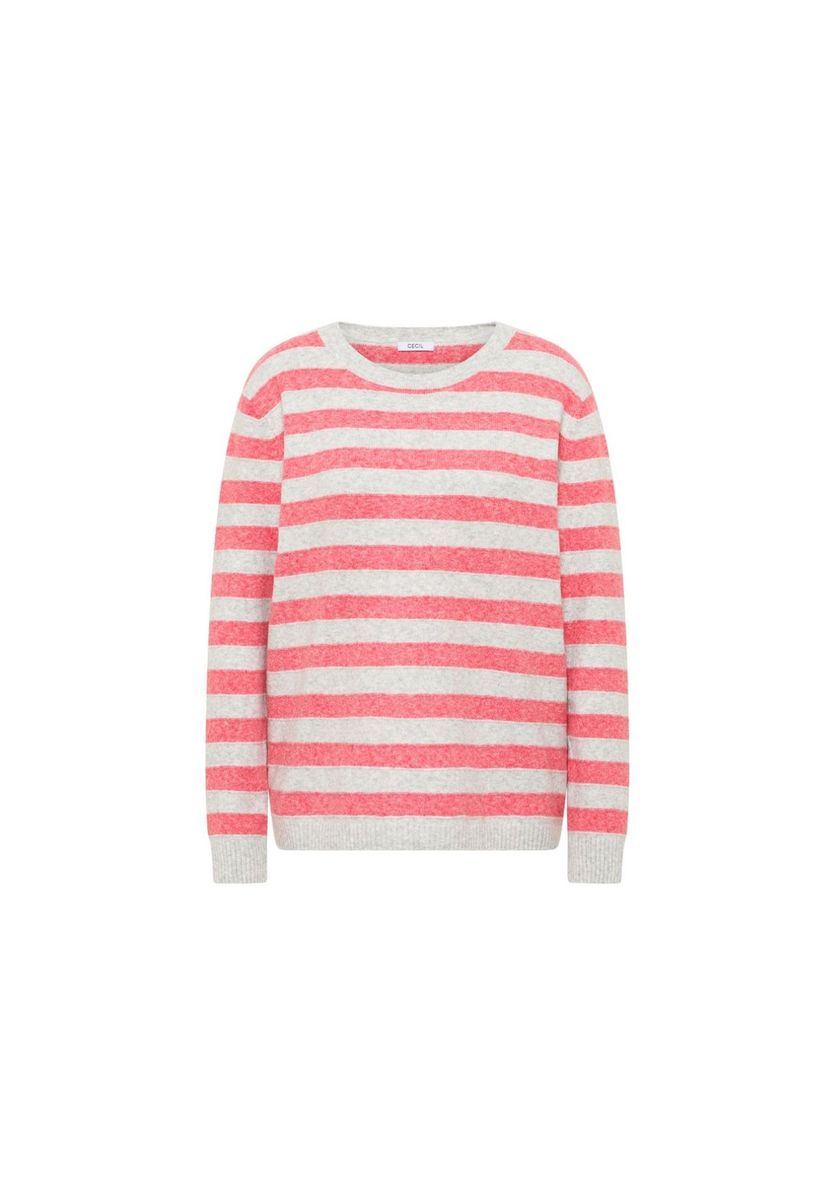 Gestreifter Melange-Strickpullover
