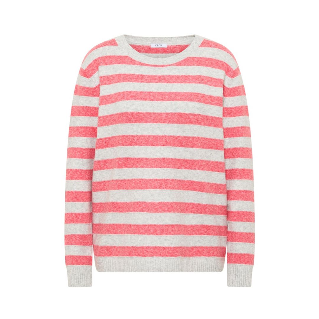 Gestreifter Melange-Strickpullover