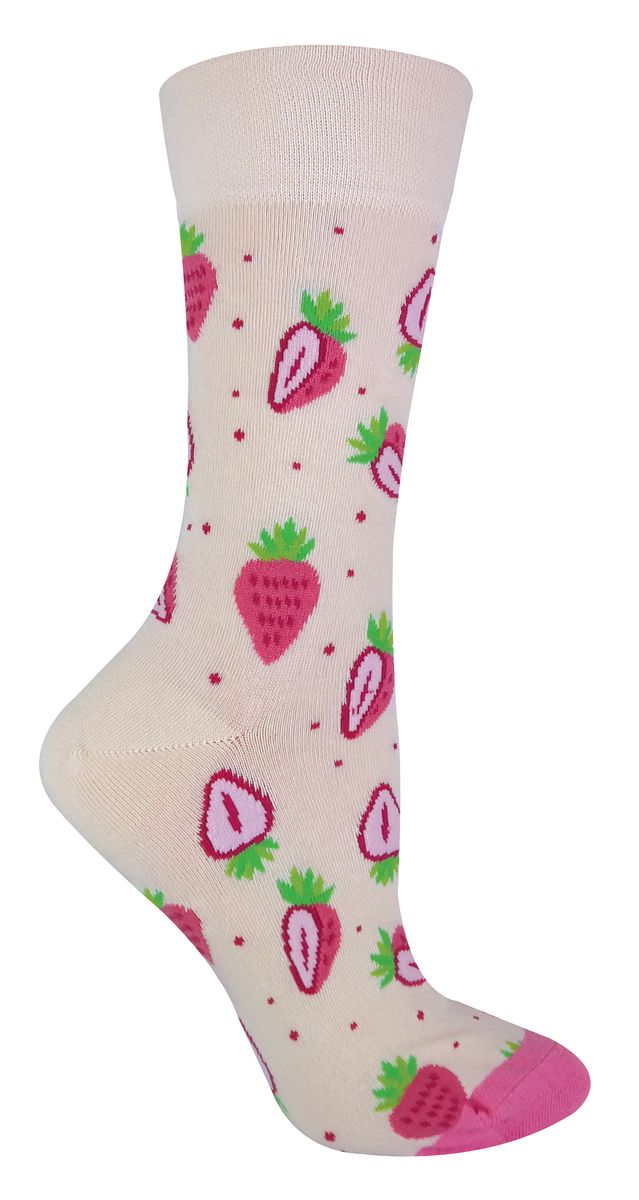 Verspielte Baumwollsocken mit Erdbeermuster