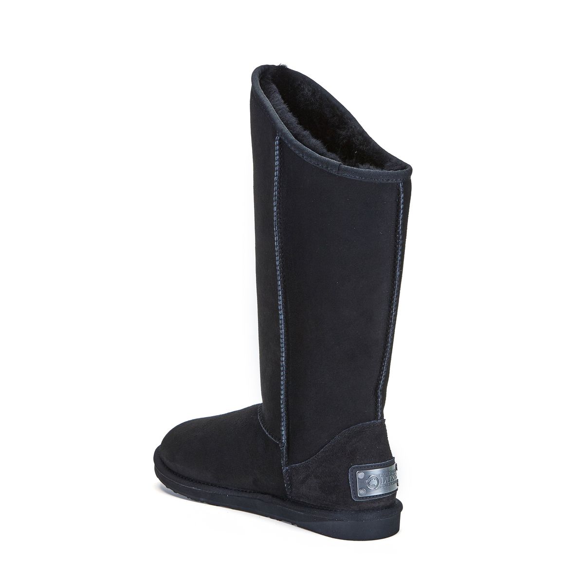 Hohe Schaffell-Wildlederstiefel für den Winter