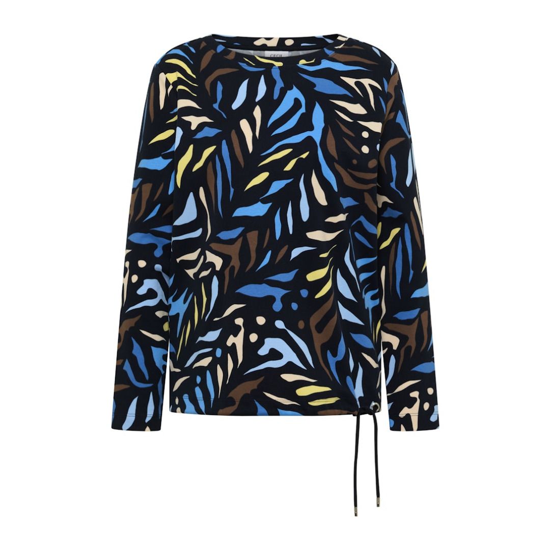 Sweatshirt mit abstraktem Blättermuster