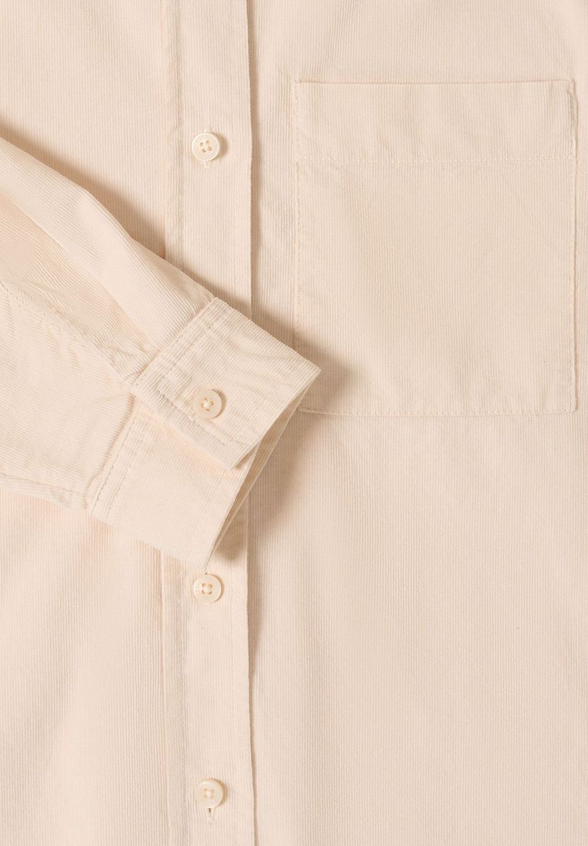 Strukturierte Baumwollbluse mit Brusttasche