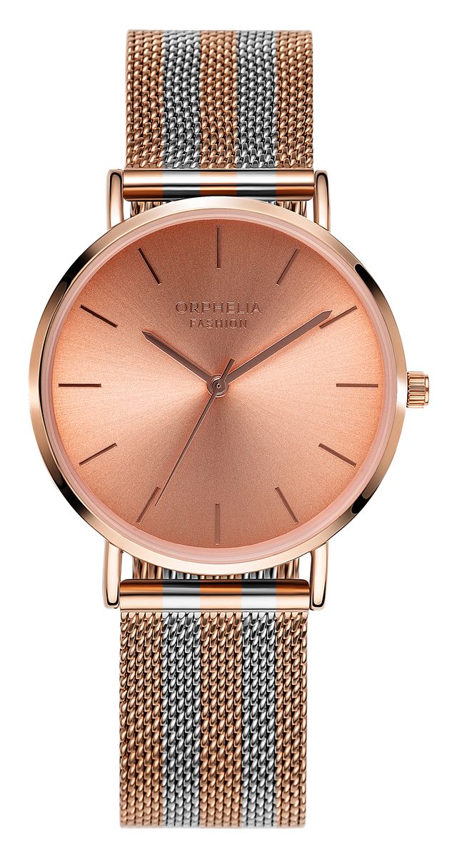 Elegante minimalistische Uhr mit Mesh-Armband