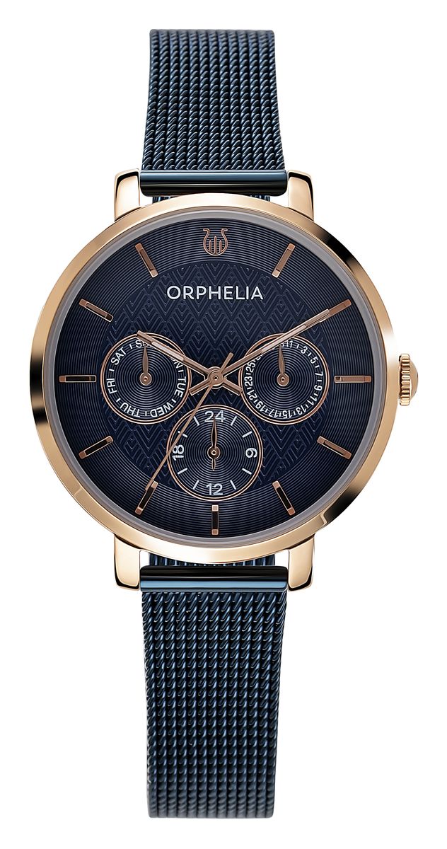 Elegante Multi-Dial Mesh-Armbanduhr