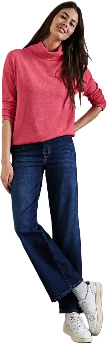 Sweatshirt mit Schalkragen und überschnittenen Schultern
