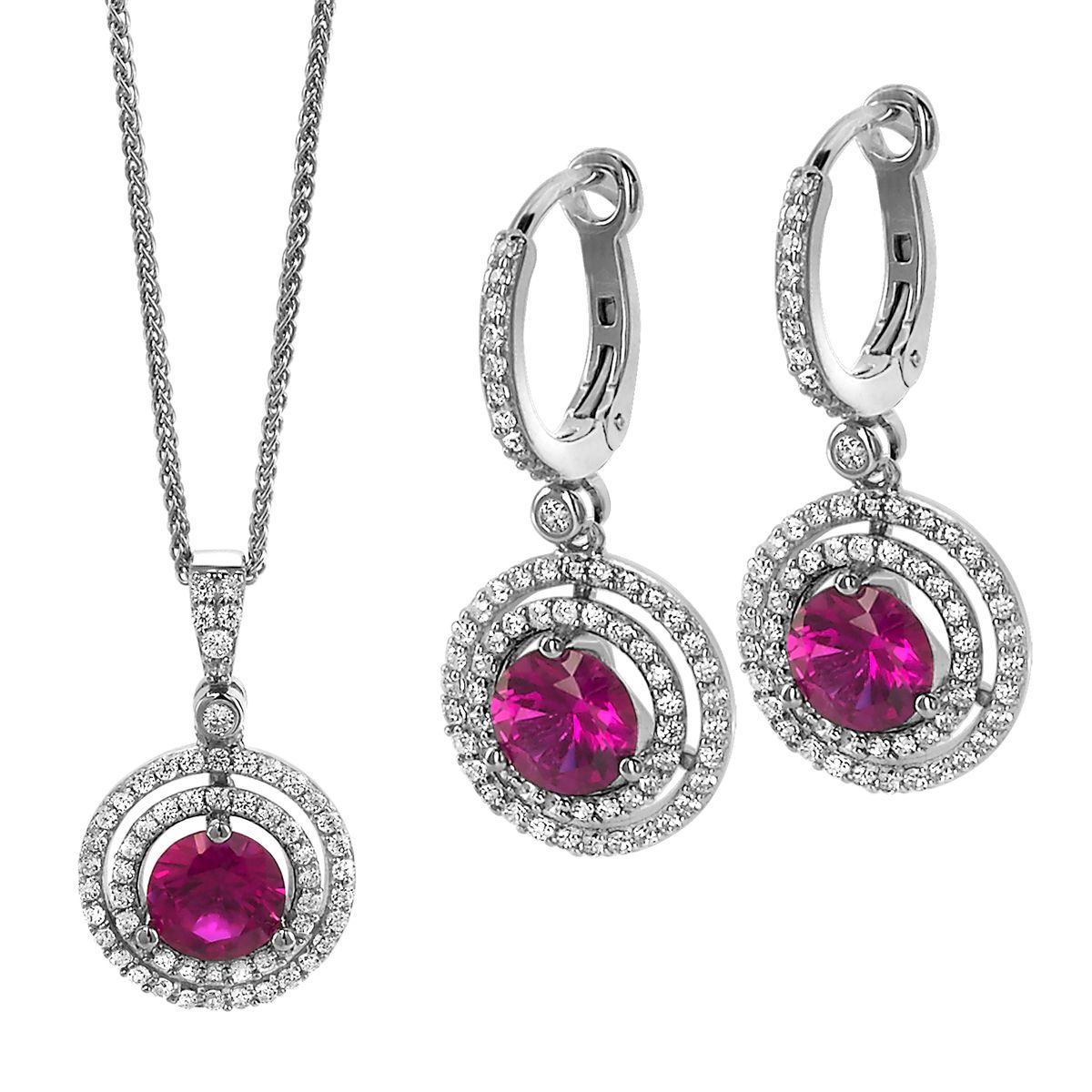 Elegantes Rundes Halo Schmuck Set