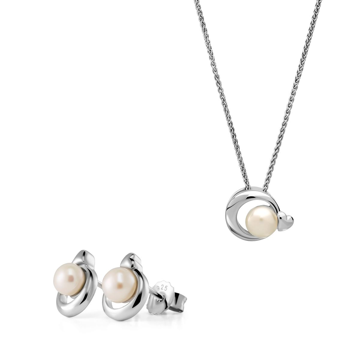 Schmuckset mit Perle und Herz