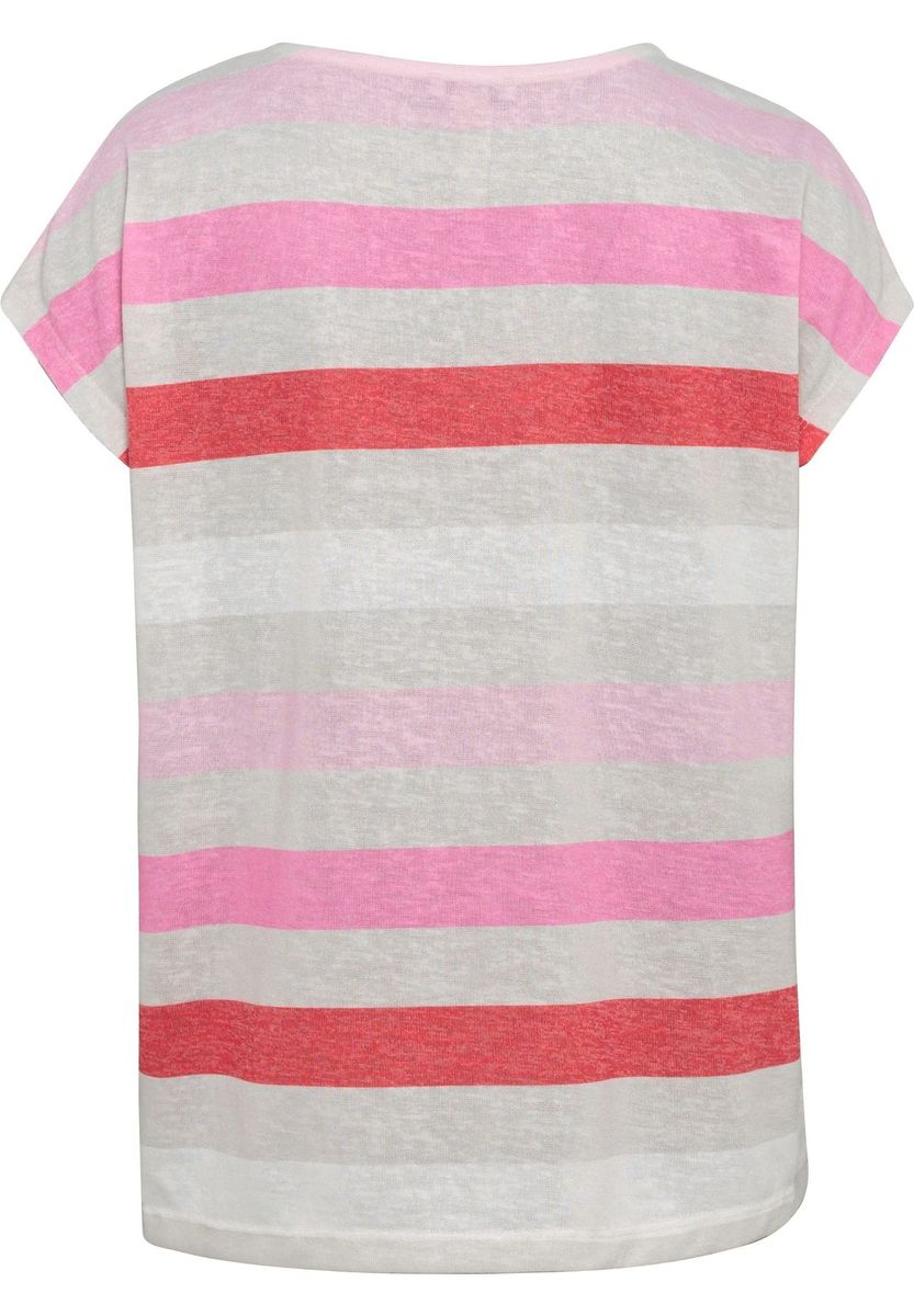 Lässiges Gestreiftes Slub-T-Shirt