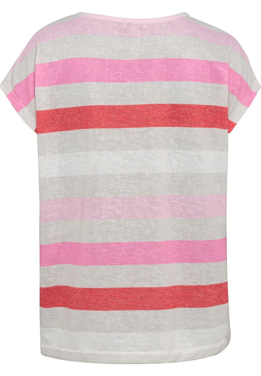 Lässiges Gestreiftes Slub-T-Shirt