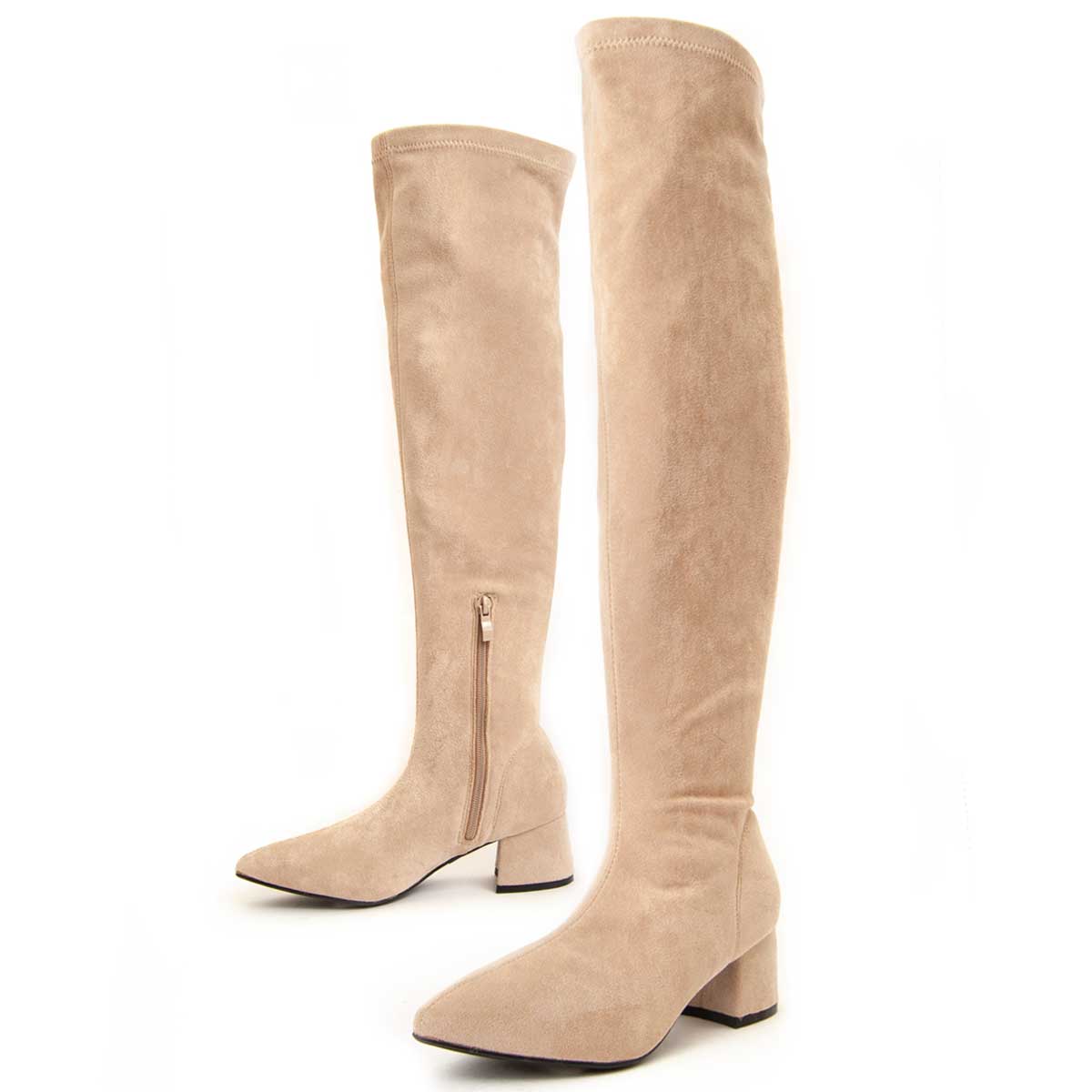 Elegante Overknee-Stiefel mit Blockabsatz