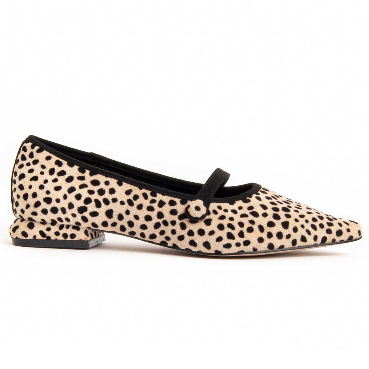 Spitze Mary Jane Ballerinas mit Tiermuster