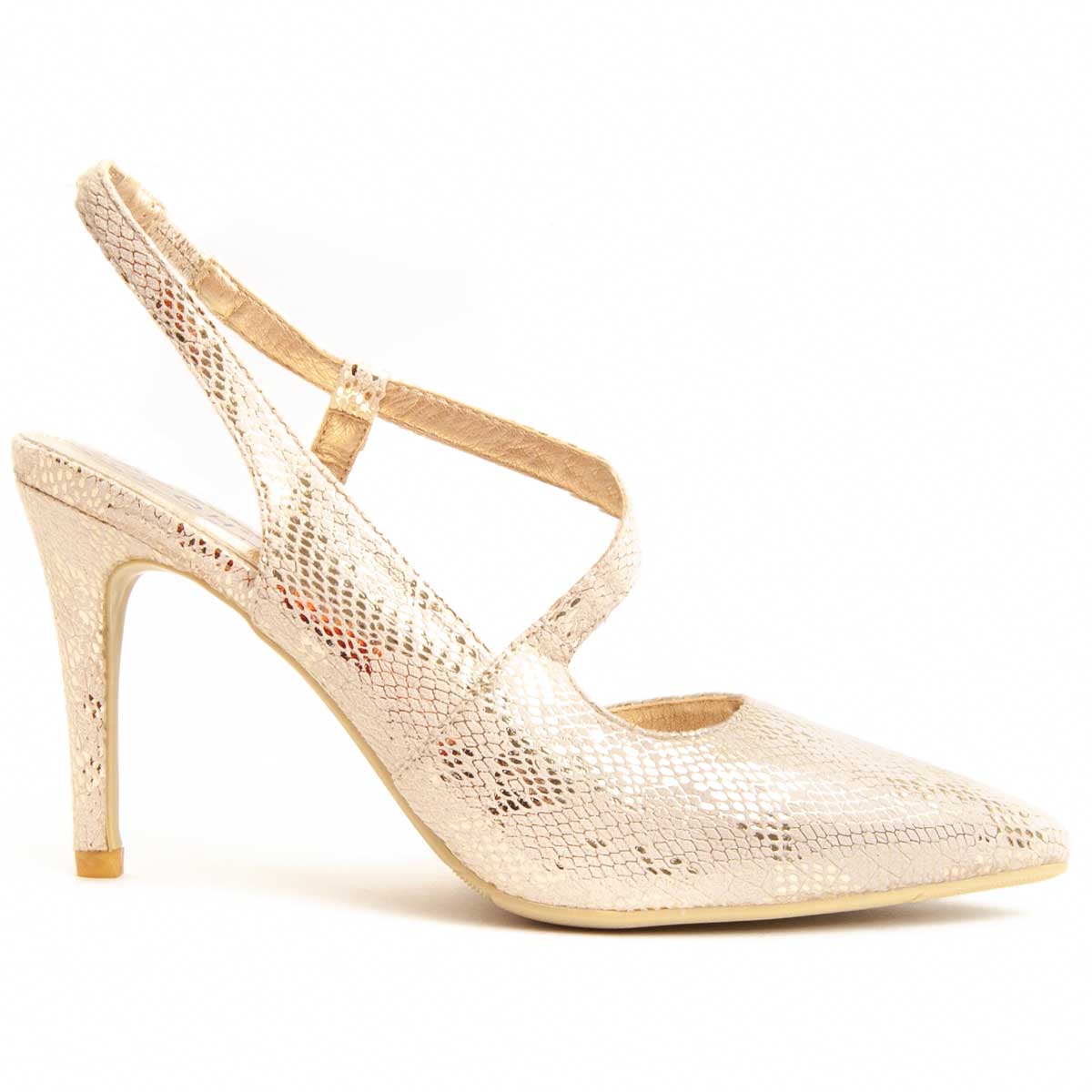 Elegante Slingback-Pumps mit Schlangenoptik