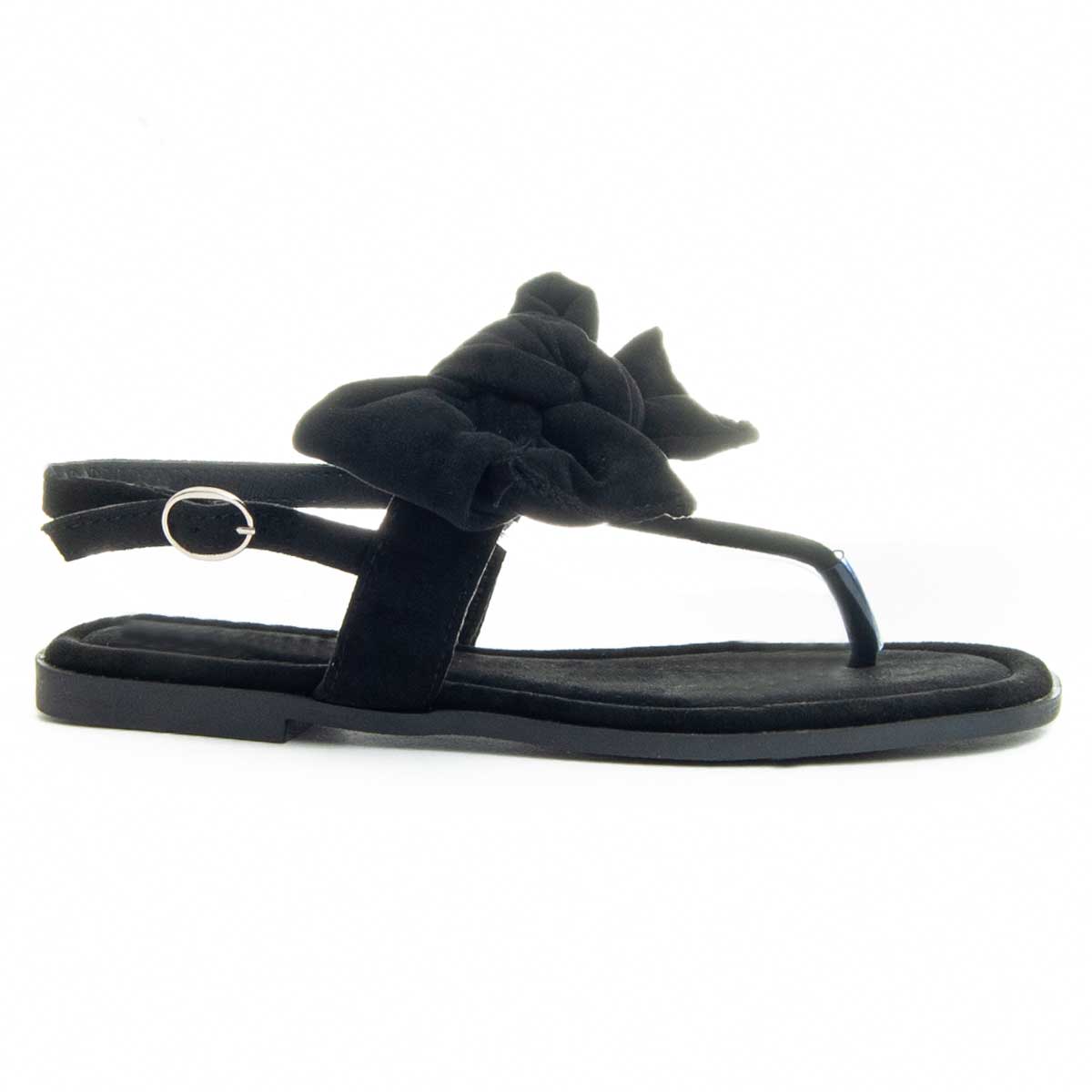 Flache Zehentrenner-Sandalen mit Schleifendetail