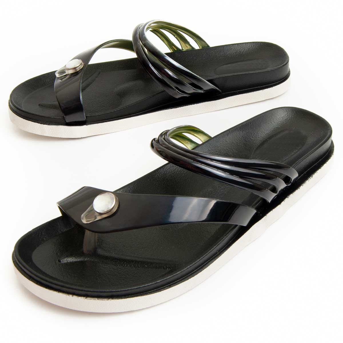 Lässige Mehrriemen-Zehentrenner-Sandalen