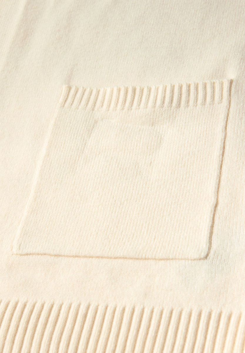 Offene Strickjacke mit Rippbündchen