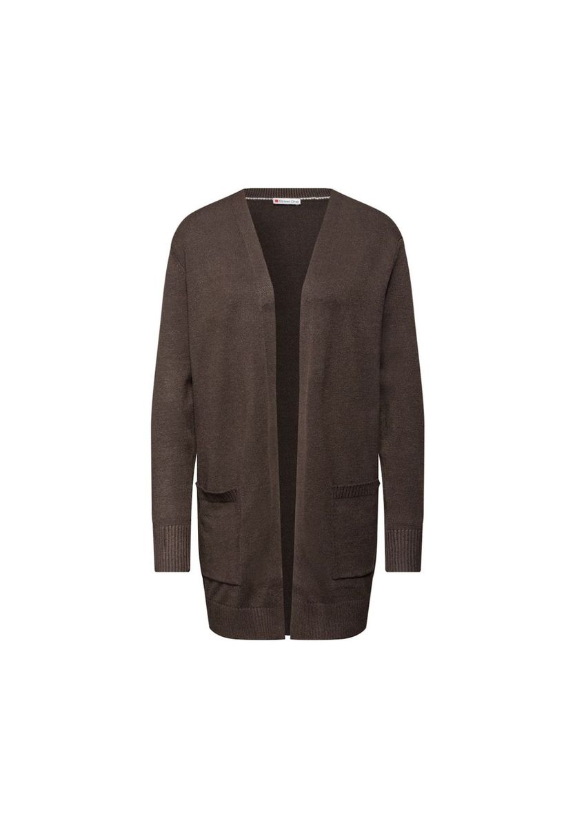 Offener Cardigan mit aufgesetzten Taschen