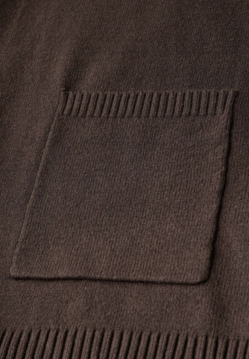 Offener Cardigan mit aufgesetzten Taschen