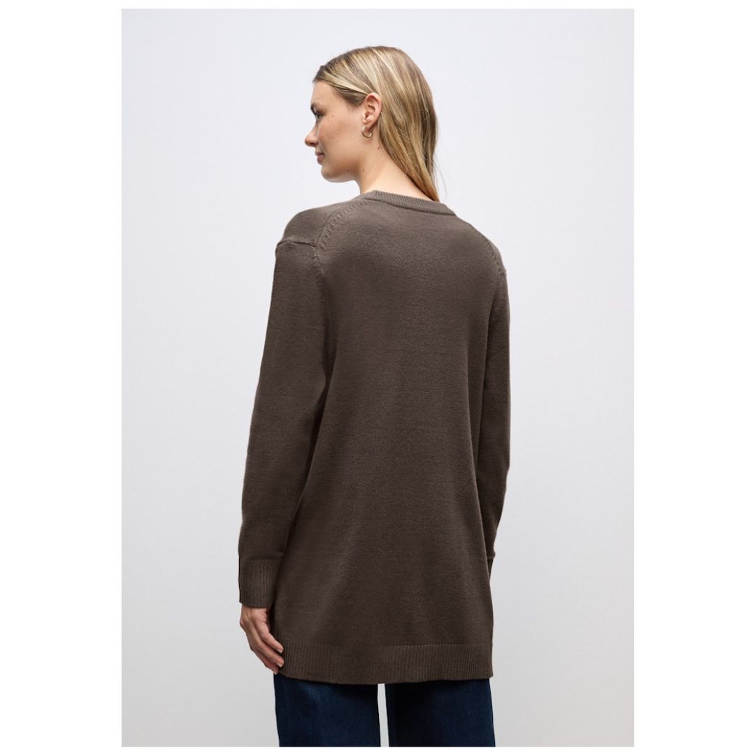 Offener Cardigan mit aufgesetzten Taschen