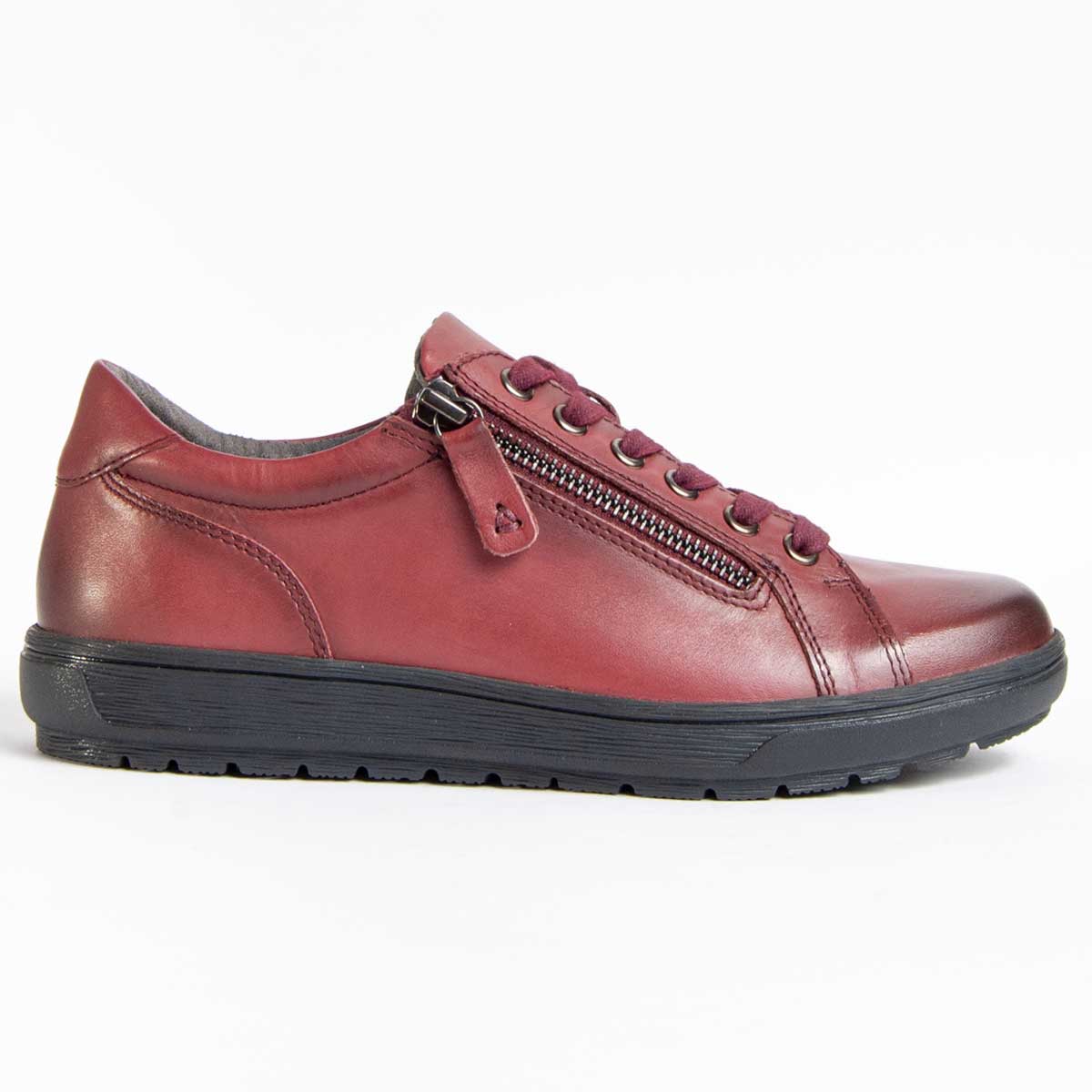 Leder-Komfortschuh mit seitlichem Reißverschluss