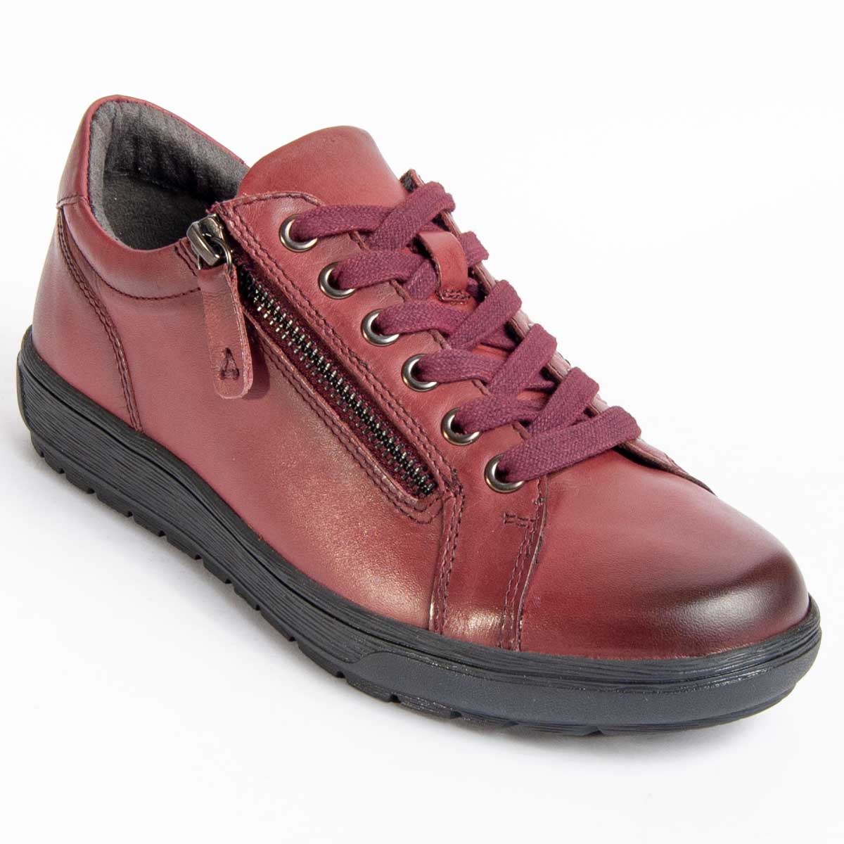 Leder-Komfortschuh mit seitlichem Reißverschluss