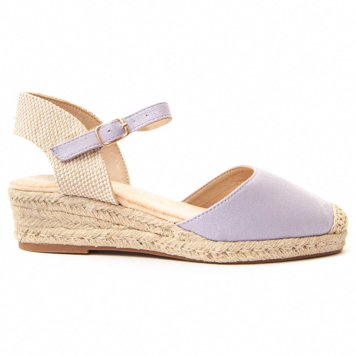 Keil-Espadrille-Sandalen in Wildleder-Optik