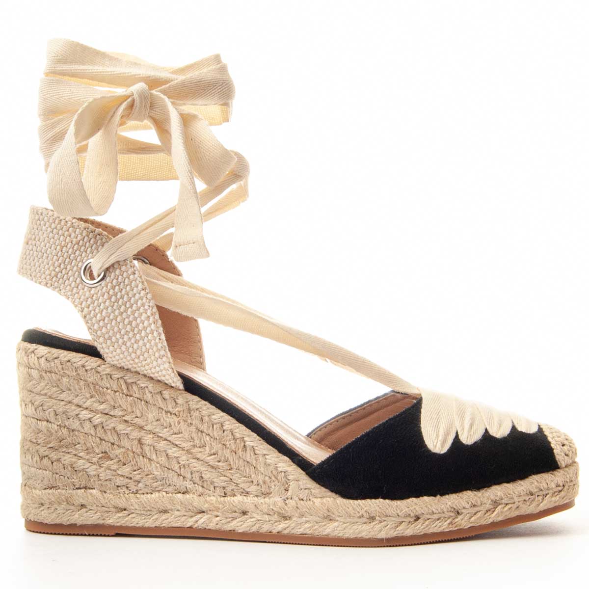 Espadrille-Keilsandaletten zum Schnüren