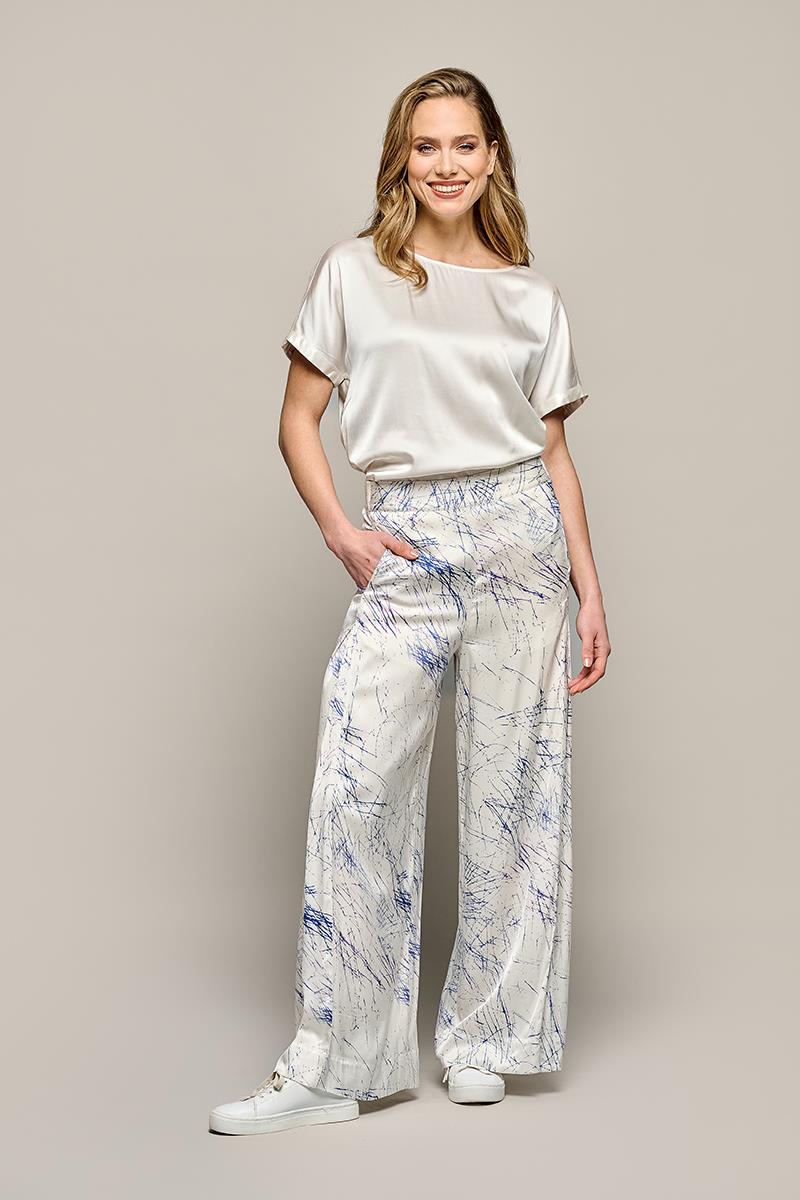 Weite Hose mit abstraktem Print