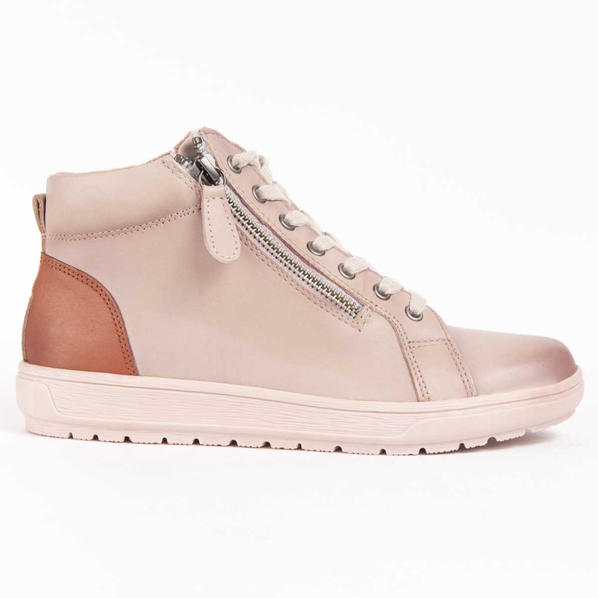 Leder High-Top Sneaker mit Reißverschluss