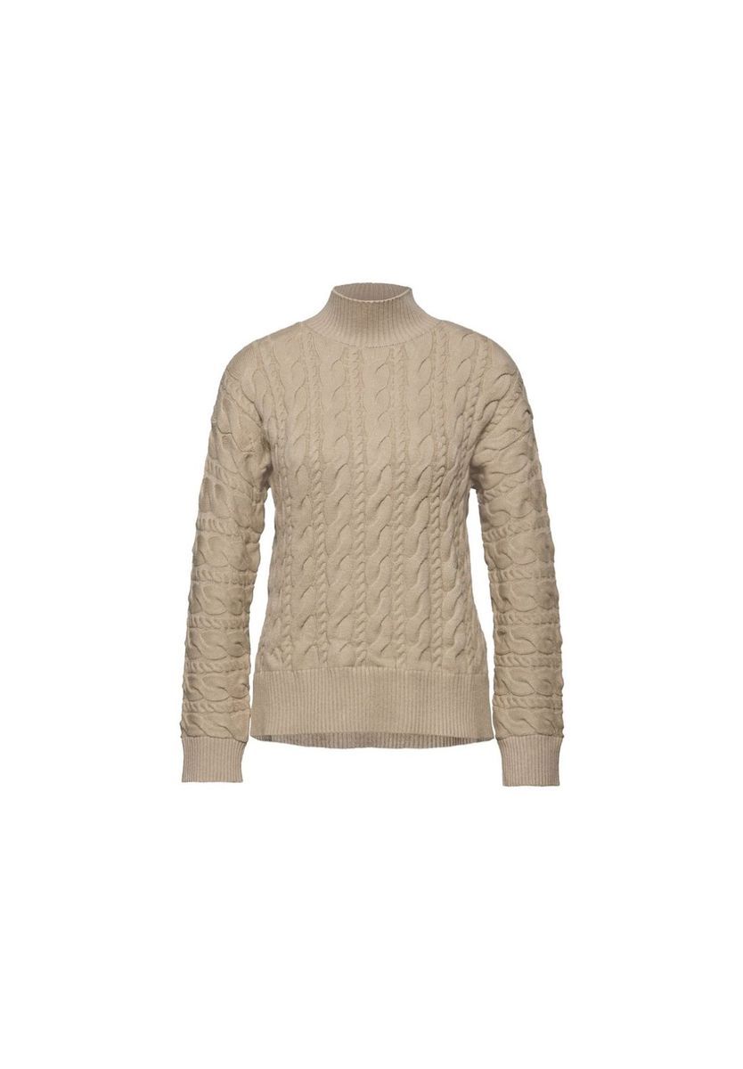 Klassischer Rollkragenpullover mit Zopfmuster