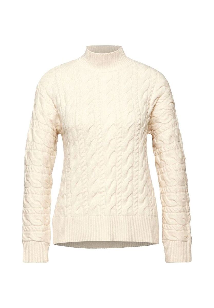 Klassischer Zopfmuster-Rollkragenpullover