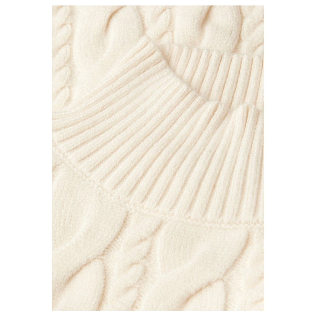 Klassischer Zopfmuster-Rollkragenpullover