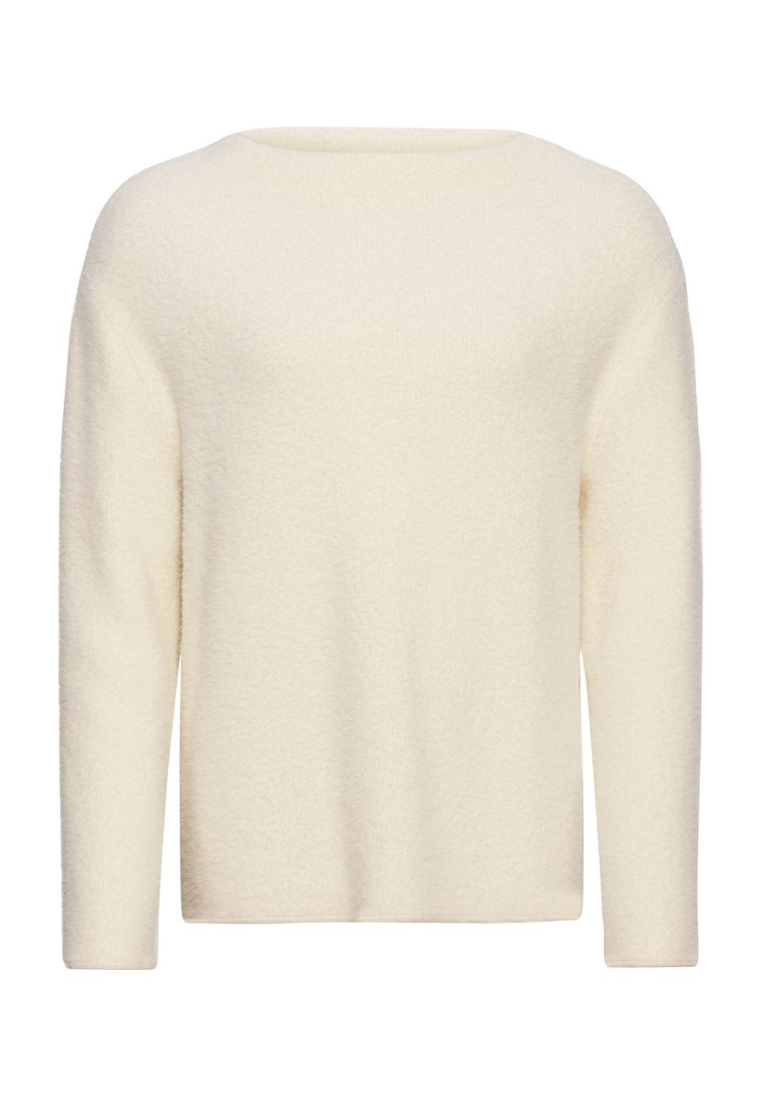 Weicher Federgarn-Pullover mit Stehkragen