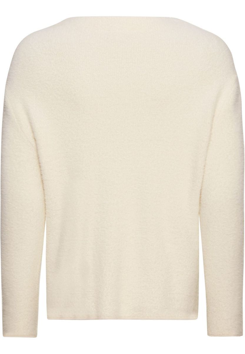 Weicher Federgarn-Pullover mit Stehkragen