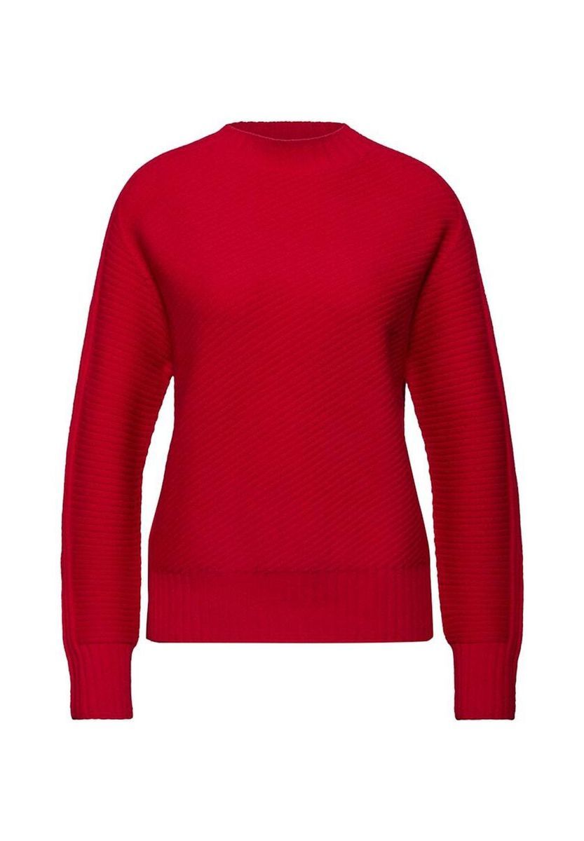 Strukturierter Strickpullover mit Stehkragen
