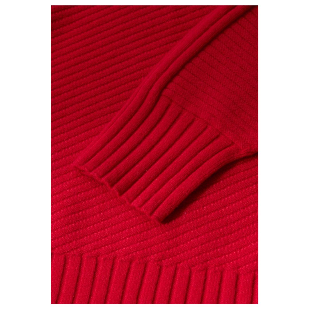 Strukturierter Strickpullover mit Stehkragen