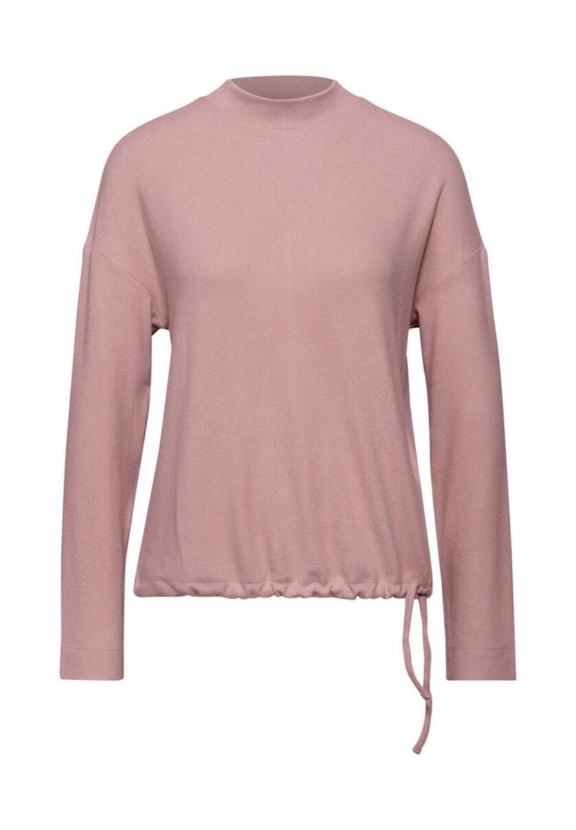 Langarmshirt mit Stehkragen und Kordelzug