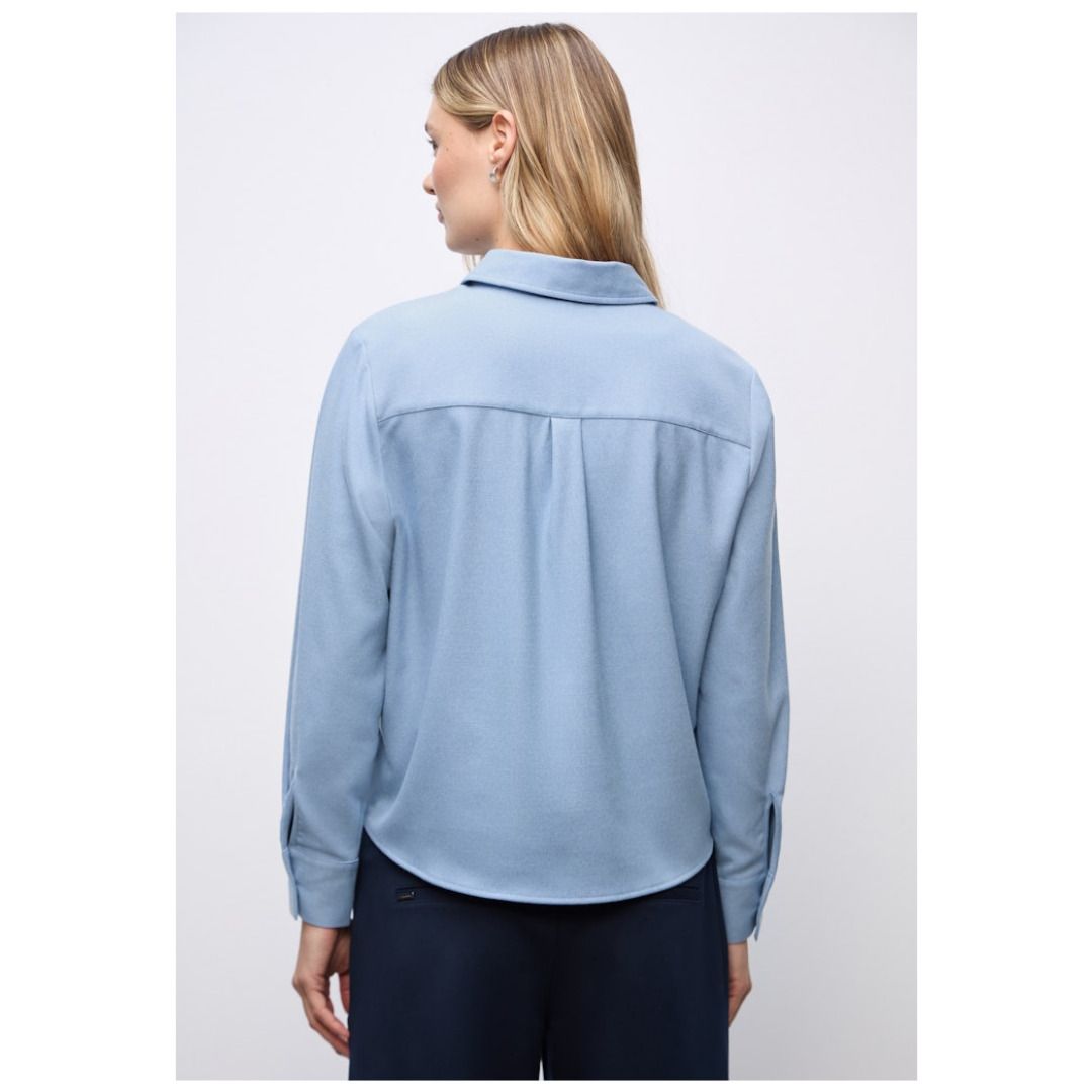 Weiche Melange-Hemdbluse
