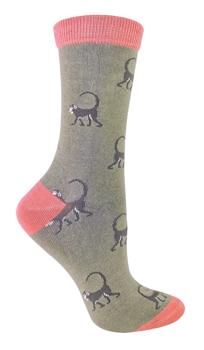 Crew-Socken aus Bambus mit Affenmuster
