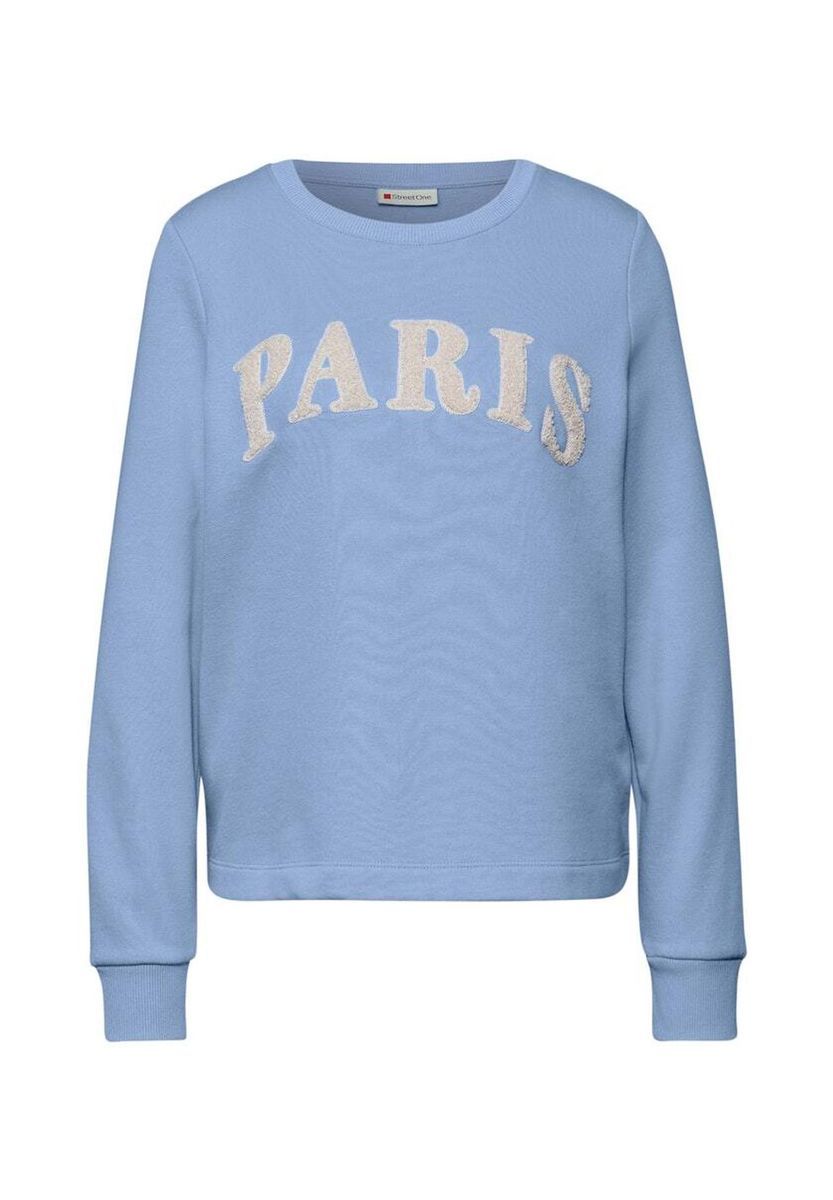 Sweatshirt mit Paris-Schriftzug-Applikation