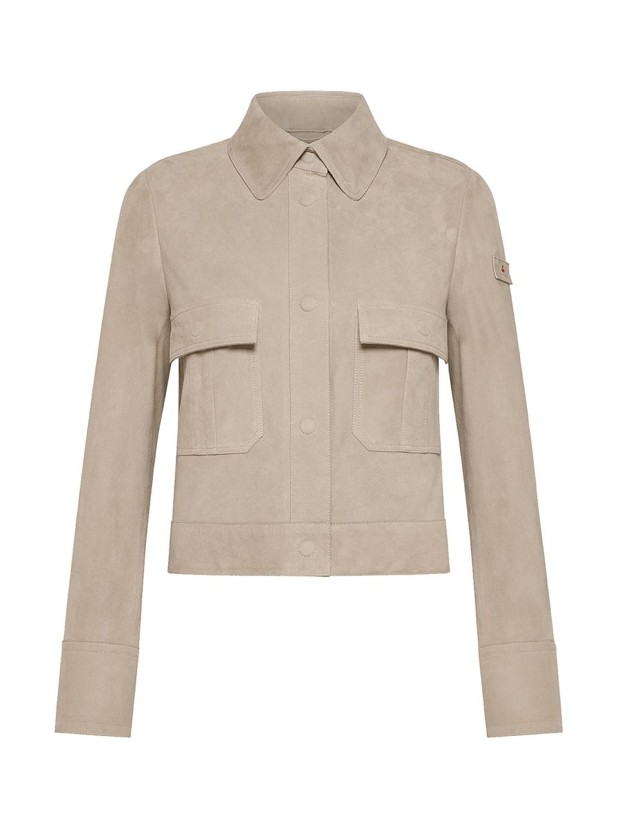 Kurze Utility-Jacke in Wildleder-Optik