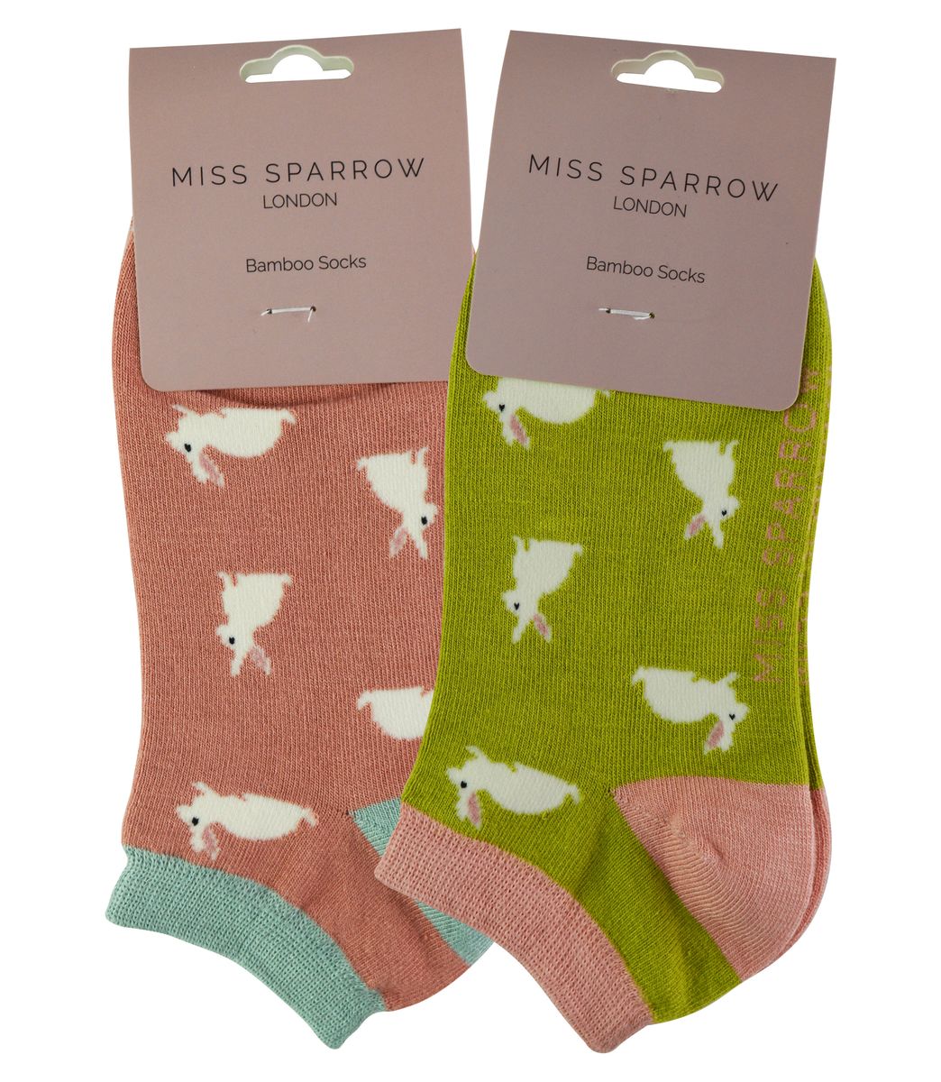 Bambus-Trainersocken mit Hasenmuster
