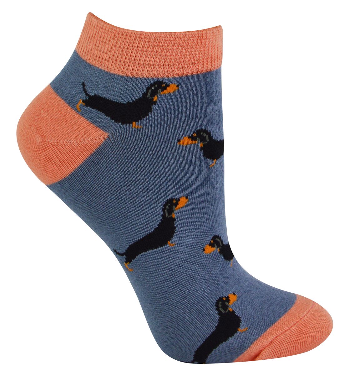 Kurzsocken mit Dackel-Muster