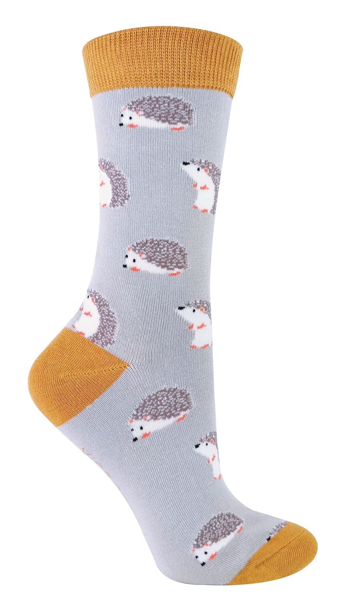 Crew-Socken aus Bambus mit Igelmuster
