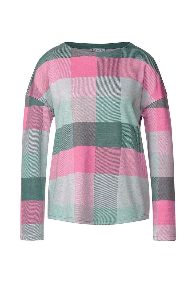 Lockeres Langarmshirt mit Karomuster
