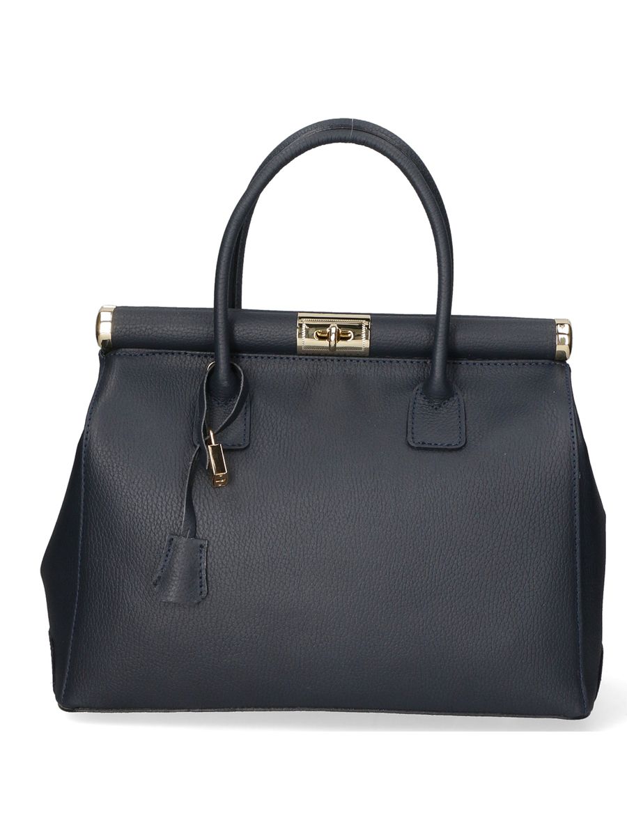 Klassische Handtasche aus genarbtem Leder