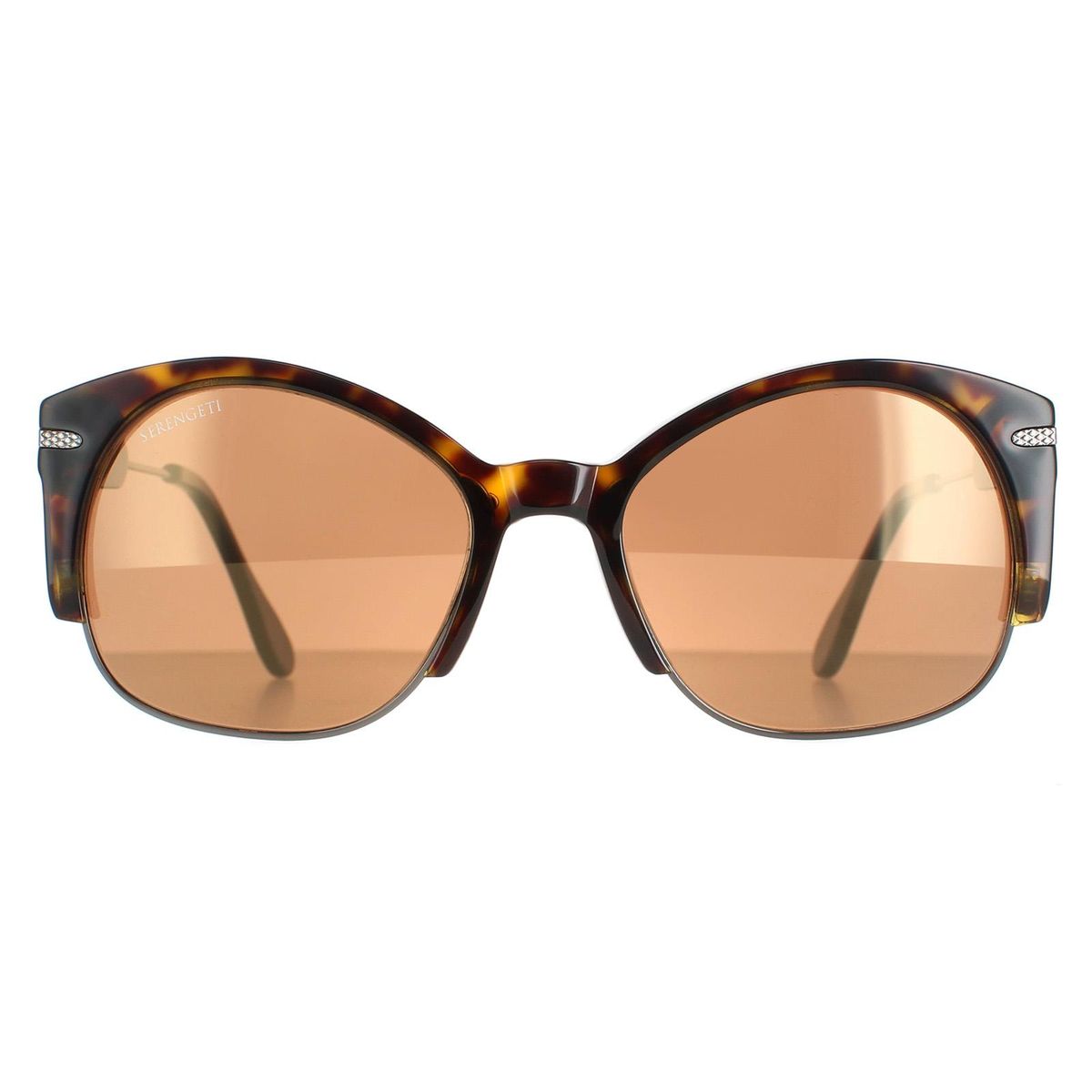 Halbrandlose Sonnenbrille in Schildpatt-Optik