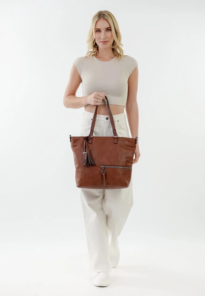 Klassischer Shopper mit Quasten-Anhänger