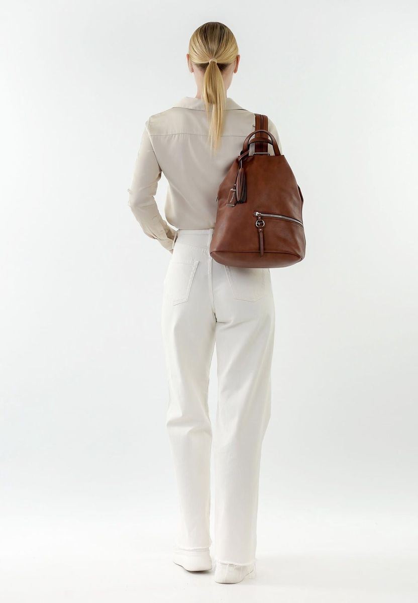 Weicher Kunstleder-Rucksack mit Quaste