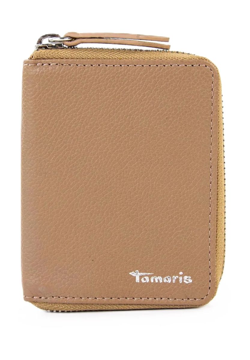 Kompaktes Reißverschluss-Etui aus Leder