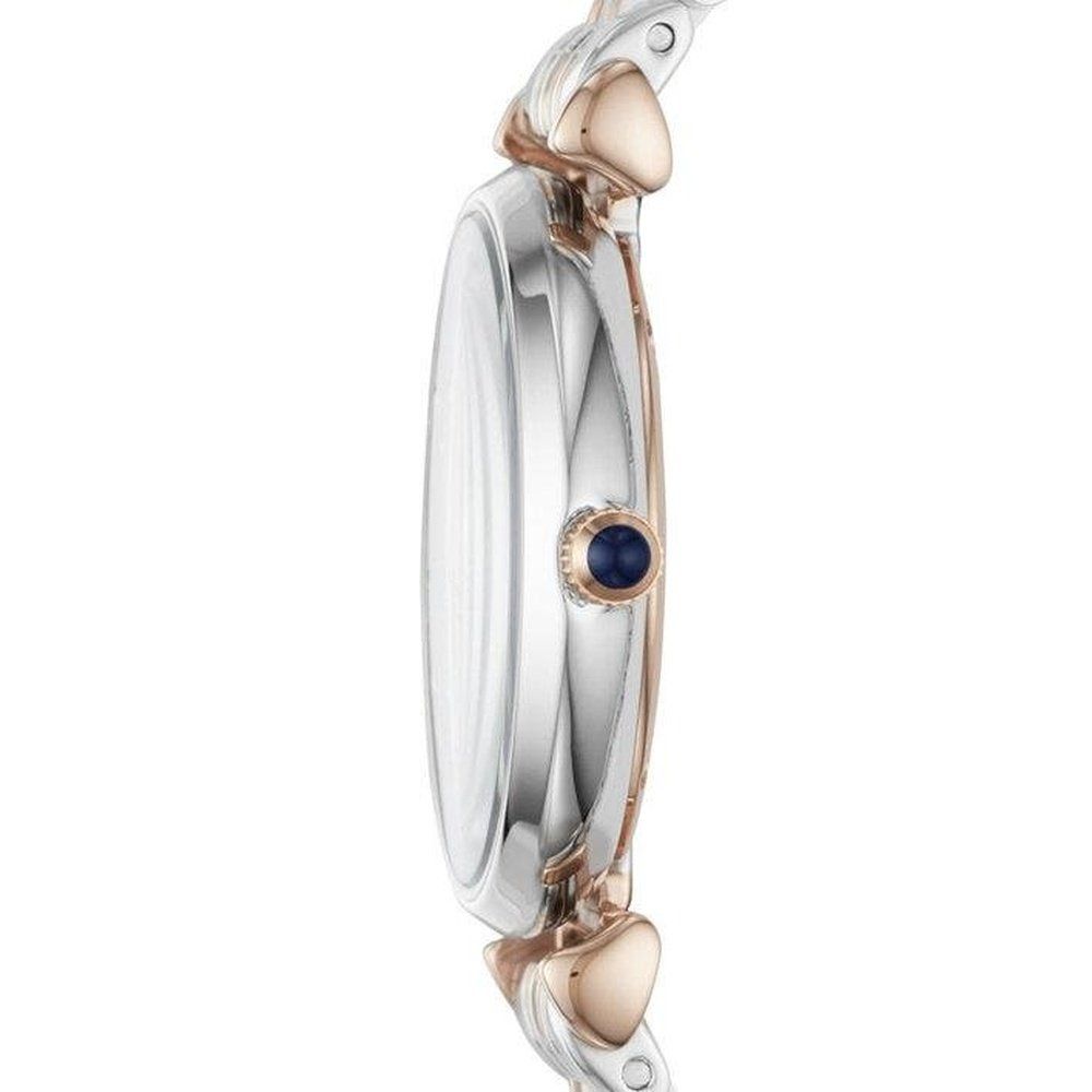 Elegante Bicolor-Uhr mit blauem Zifferblatt